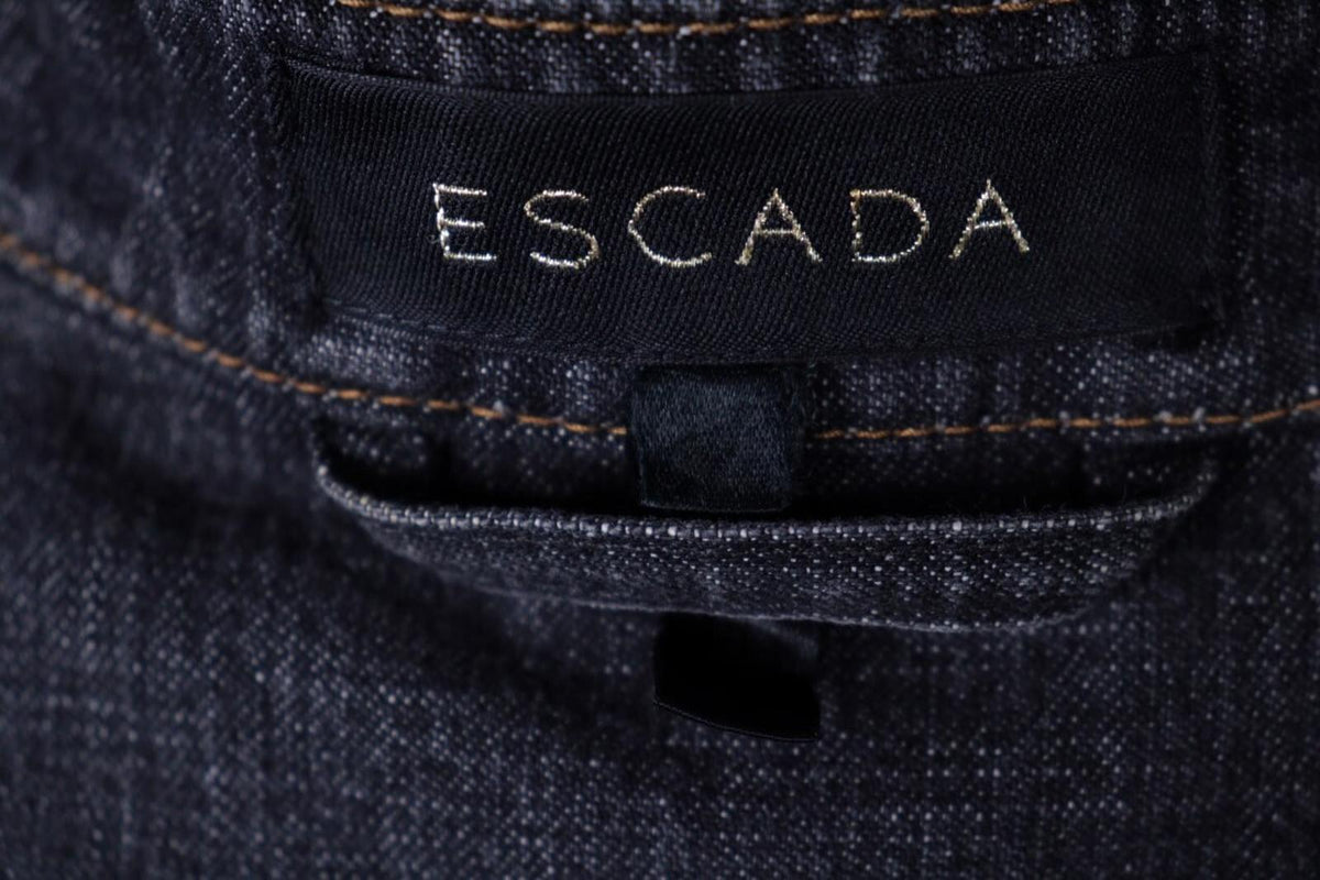 ESCADA Blue Denim Drawstring Lightweight Blazer Jacket – Size M