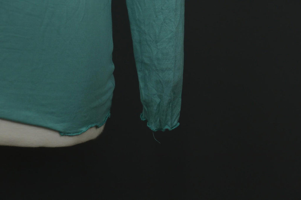GUDRUN SJODEN Green Modal Knit Round Neck Long Sleeve Blouse Tunic Top – Size M