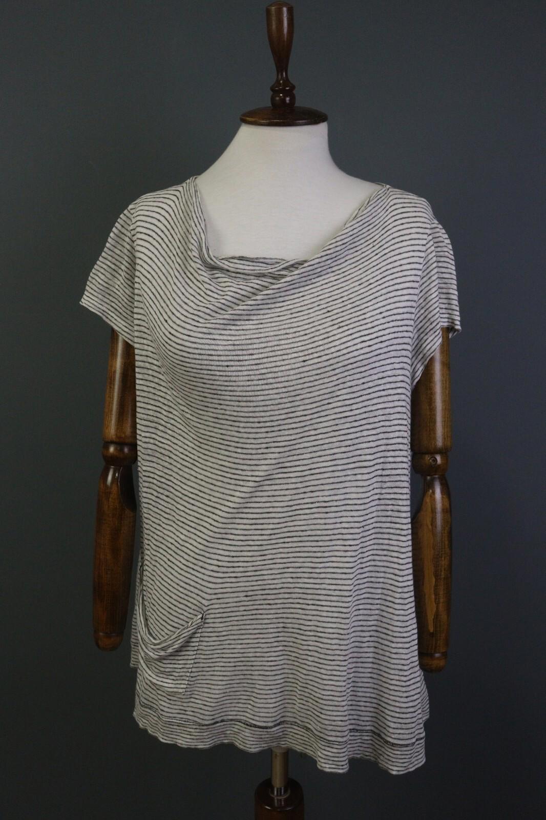 TRANSIT PAR SUCH Black and White Linen Short Sleeve Pocket Top Blouse – Size 4
