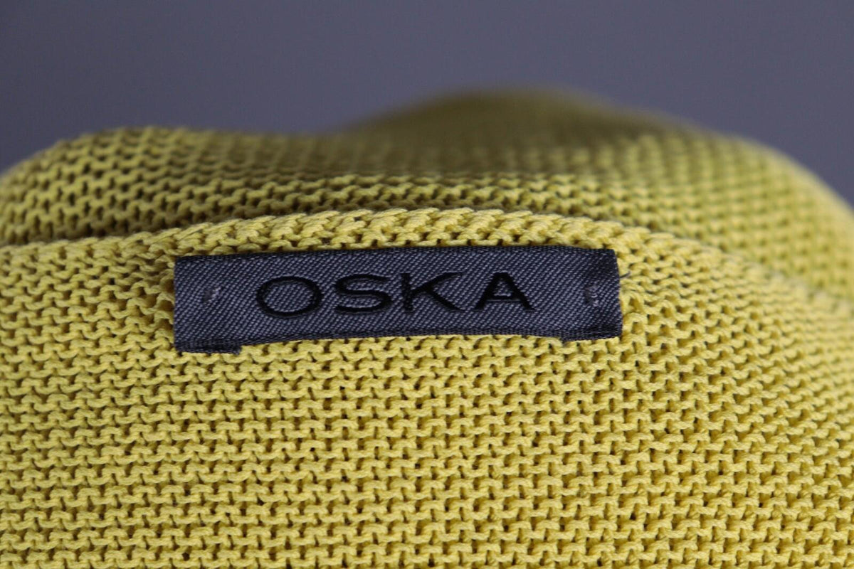 Used OSKA Yellow V-Neck Lagenlook Long Sleeve Tunic Top – Size 4