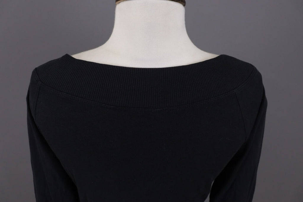 Lauren Ralph Lauren Black Leather Strap Cotton Sweater – Size M