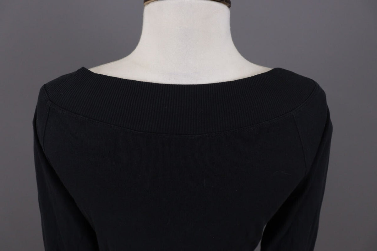 Lauren Ralph Lauren Black Leather Strap Cotton Sweater – Size M