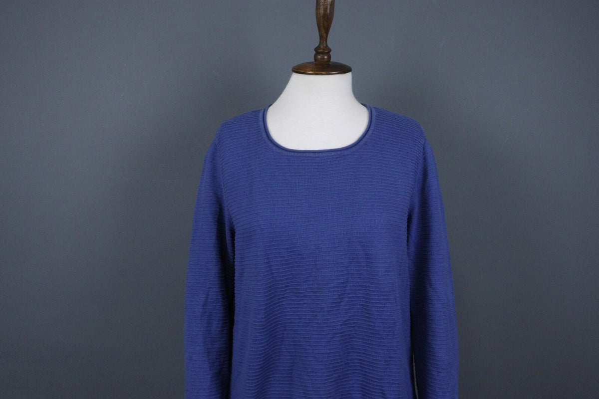 GUDRUN SJODEN Blue Striped Long Sleeve Top Blouse – Size M