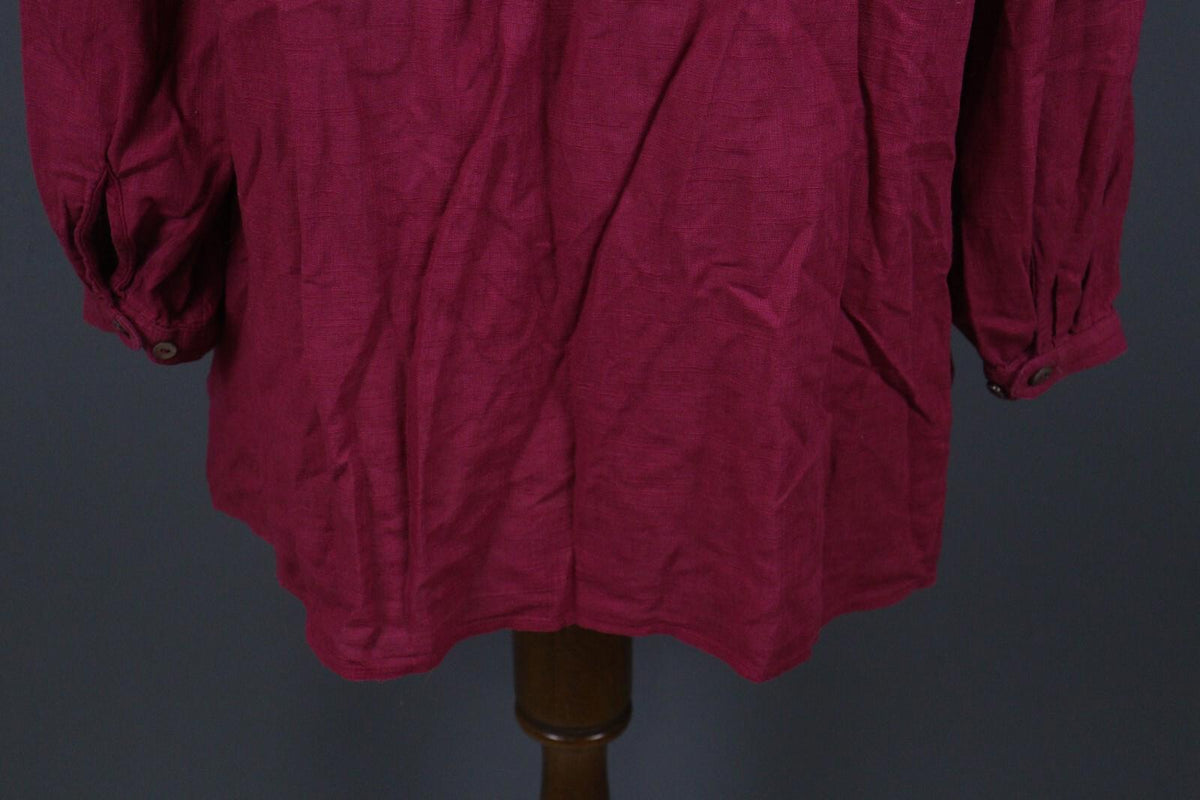 GUDRUN SJODEN Red Long Sleeve Button Front Shirt Dress – Size M