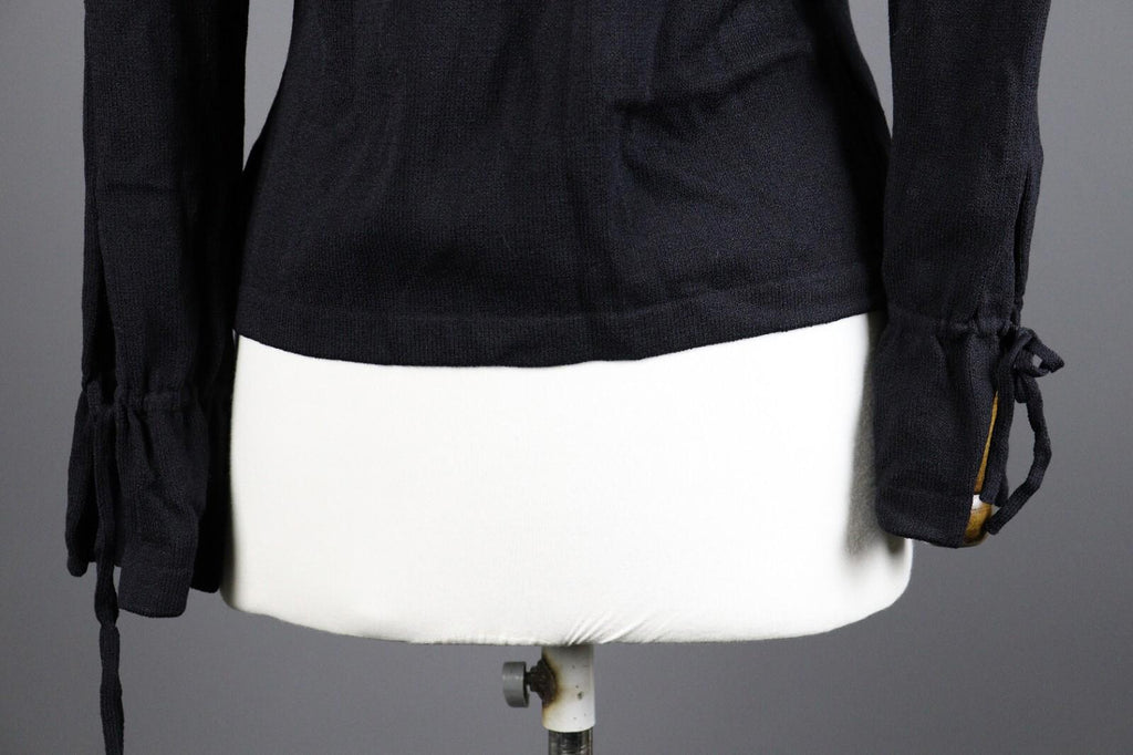 ST. JOHN EVENING Black Wool Lagenlook Knit Cardigan Sweater – Size 8
