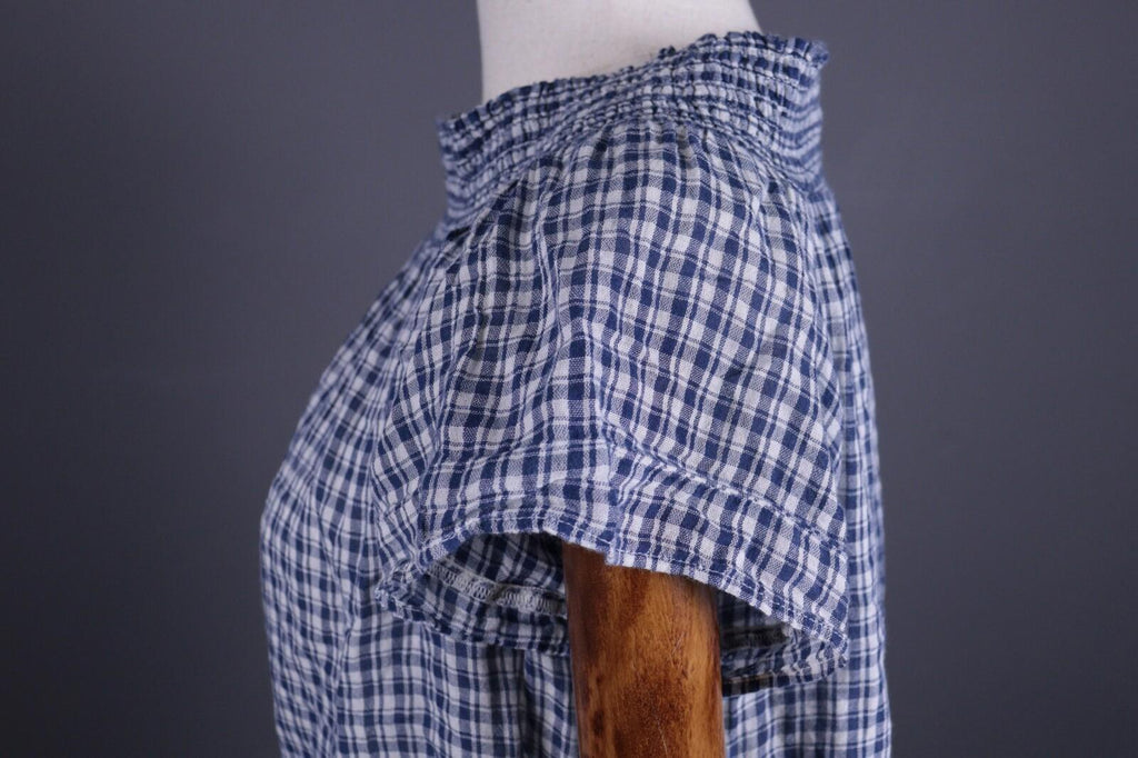 DENIM SUPPLY RALPH LAUREN Blue Check Short Sleeve Top Shirt – Size XS