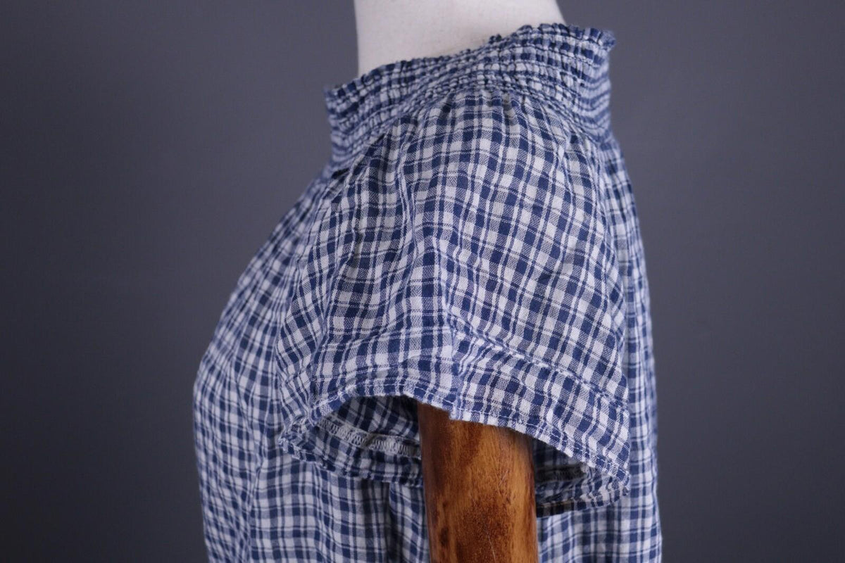 DENIM SUPPLY RALPH LAUREN Blue Check Short Sleeve Top Shirt – Size XS