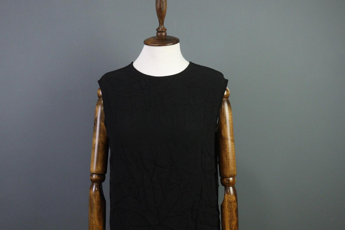 ANNETTE GORTZ Black Viscose Knee Length Sheath Dress – Size 40