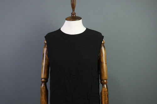 ANNETTE GORTZ Black Viscose Knee Length Sheath Dress – Size 40