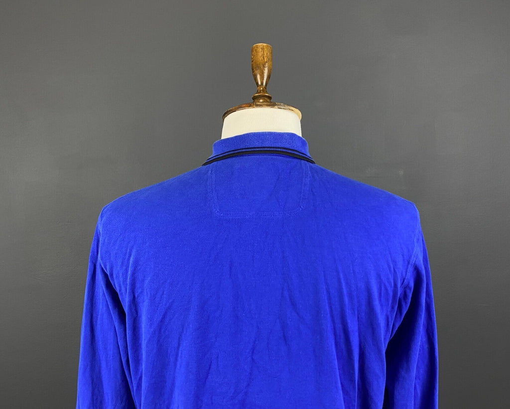 Hackett Aston Martin Racing Blue Long Sleeve #5 Polo Shirt – Size L