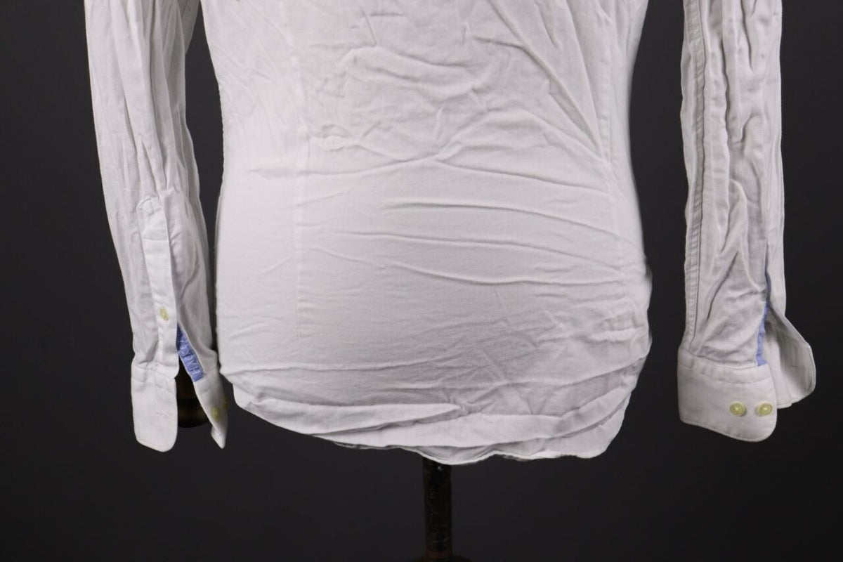 Hackett London Slim Fit White Luxury Long Sleeve Button Down Shirt – Size S