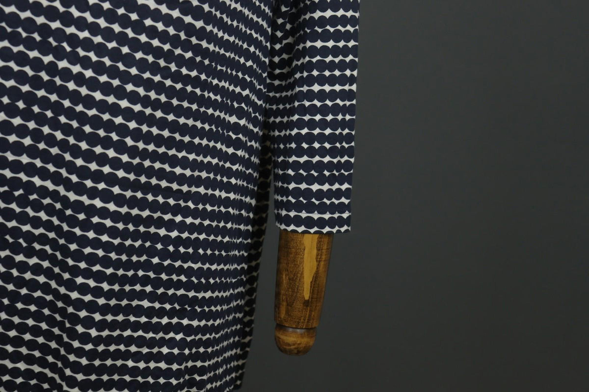 MARIMEKKO LEVOLLINEN RASYMATTO Black White Polka Dot Pullover Shift Dress Sz XS