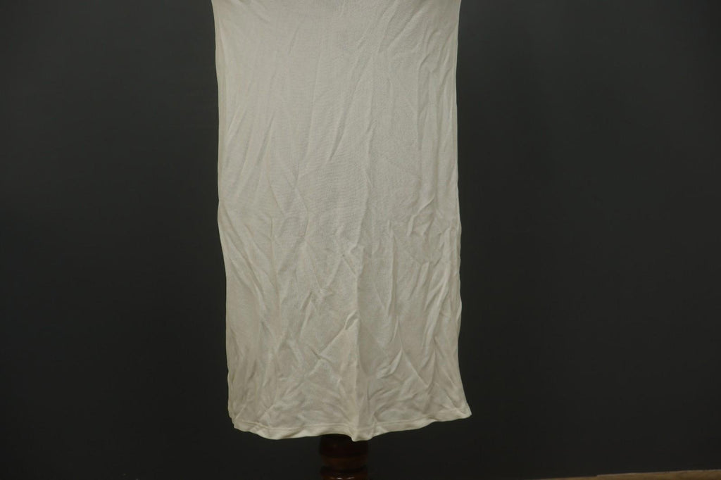 SARAH PACINI White Viscose Stretch Round Neck Spaghetti Strap Maxi Dress – Size 2