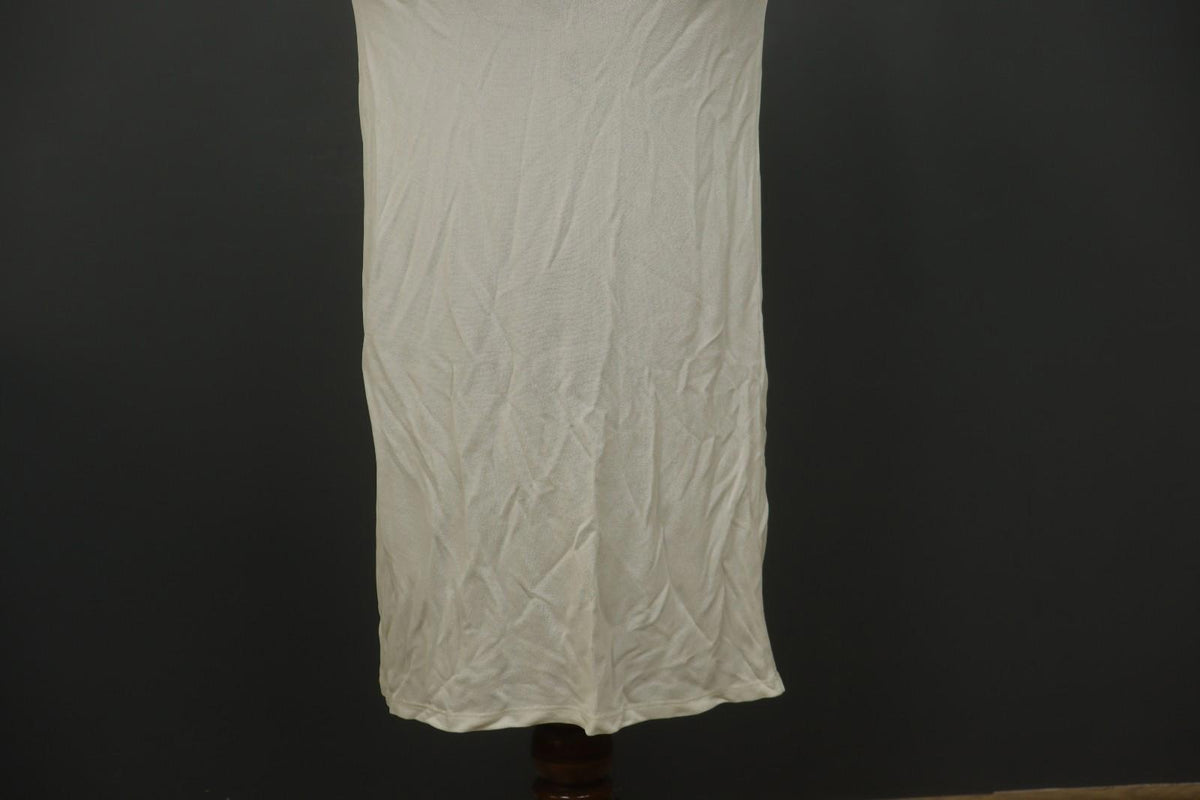SARAH PACINI White Viscose Stretch Round Neck Spaghetti Strap Maxi Dress – Size 2