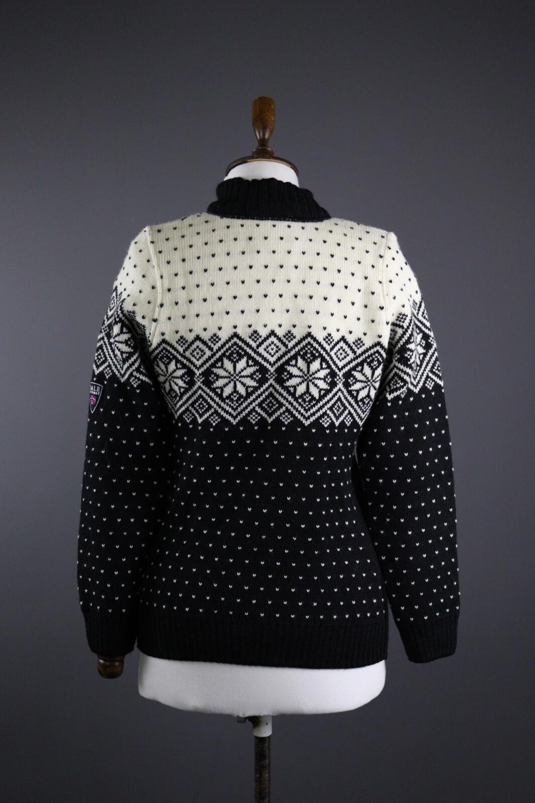 DALE OF NORWAY Black Fair Isle Wool Duffle Cardigan Sweater – Size S