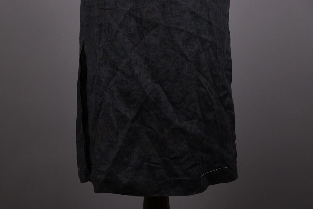 IVKO Sample Printed Linen Blue Printed Belted Wrap Maxi Dress – Size 38