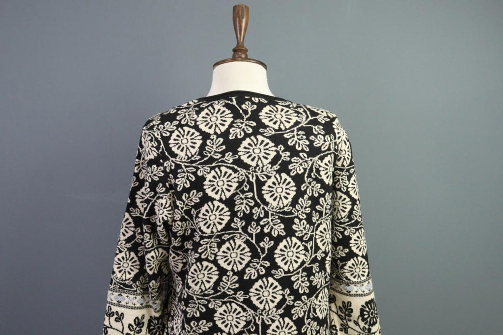 GUDRUN SJODEN Multicolor Floral Cotton Crew Neck Long Sleeve Sheath Dress – Size S