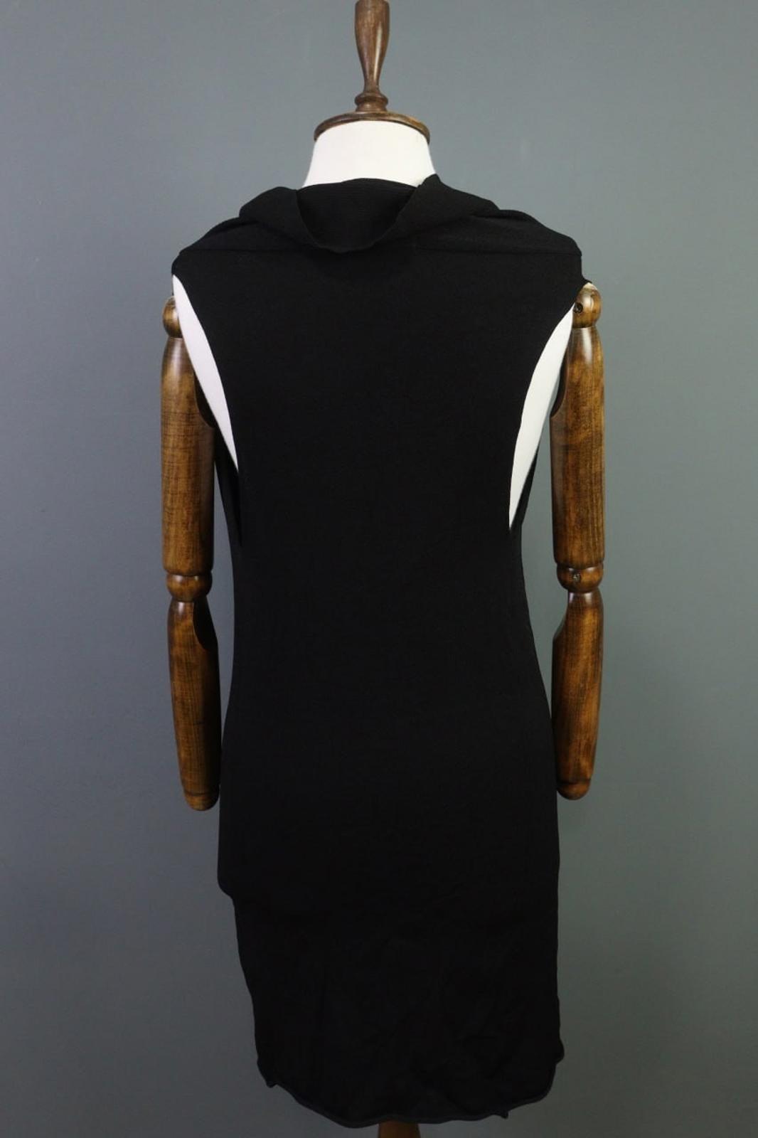 SARAH PACINI Black Cowl Neck Sleeveless Party Cocktail Bodycon Dress – Size M/L