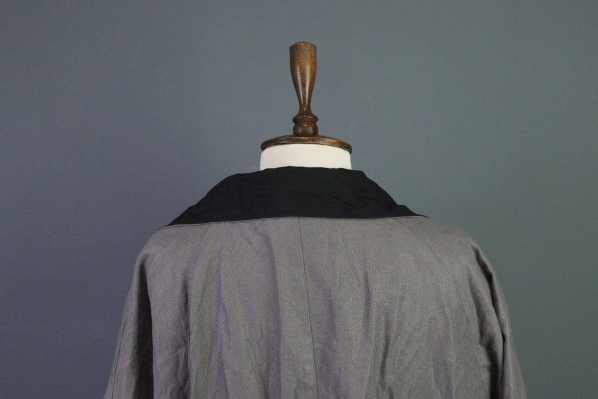 GUDRUN SJODEN Gray Windbreaker Linen Parka Oversized Coat Jacket – Size XL