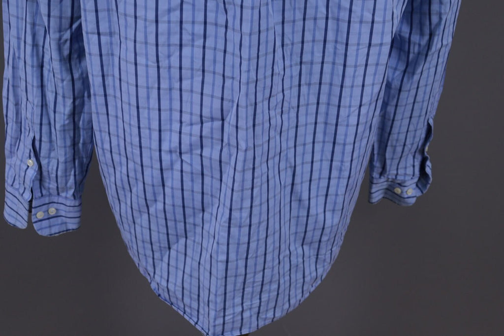 Burberry London Blue Check Long Sleeve Button Down Shirt – Size L