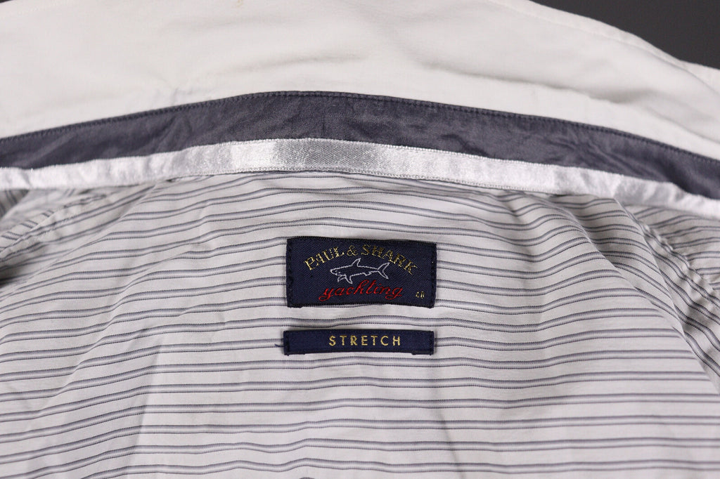 Paul & Shark Yachting Stretch White Stripe Long Sleeve Blouse Shirt – Size 40