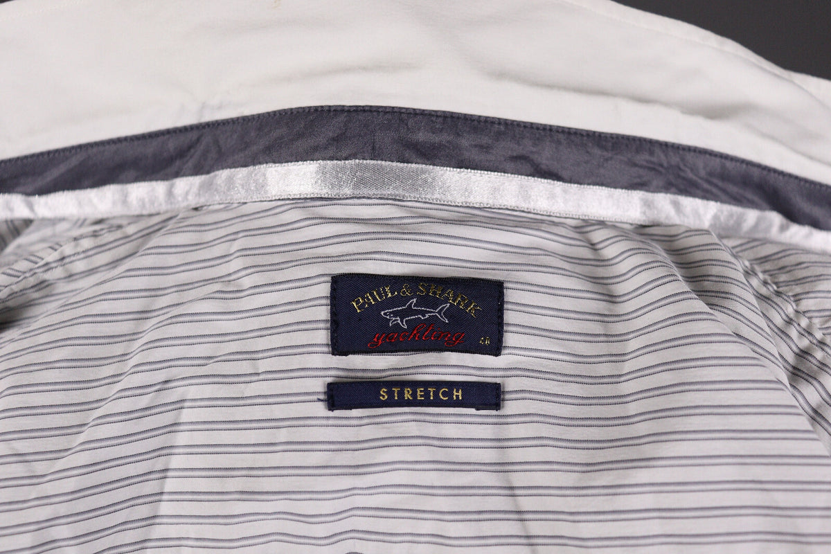 Paul & Shark Yachting Stretch White Stripe Long Sleeve Blouse Shirt – Size 40