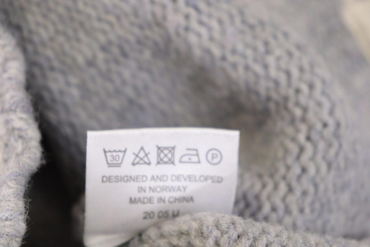 DEVOLD Gray Vintage Fair Isle Turtle Neck Wool Knit Ski Sweater – Size M
