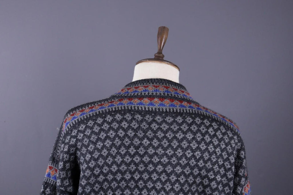 DALE OF NORWAY Sport Black Fair Isle Wool Knit Ski Sweater – Size XL