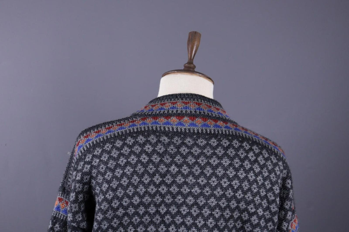 DALE OF NORWAY Sport Black Fair Isle Wool Knit Ski Sweater – Size XL