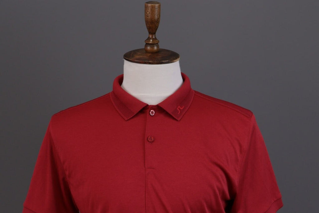 J.Lindeberg Regular Fit Sport Red Short Sleeve Polo Shirt – Size L