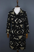 MAX MARA Black Abstract Print 3/4 Sleeve Button Front Blazer Jacket Coat – Size 6