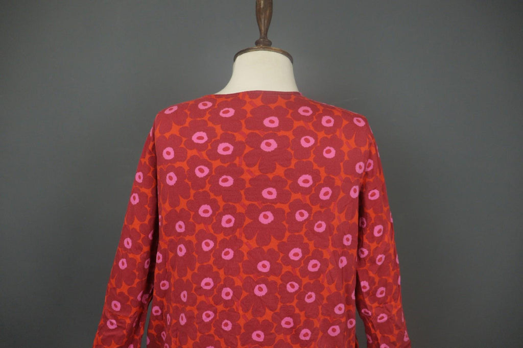 MARIMEKKO Aretta Unikko Multi Floral 3/4 Sleeve Round Neck Sheath Dress – Size M