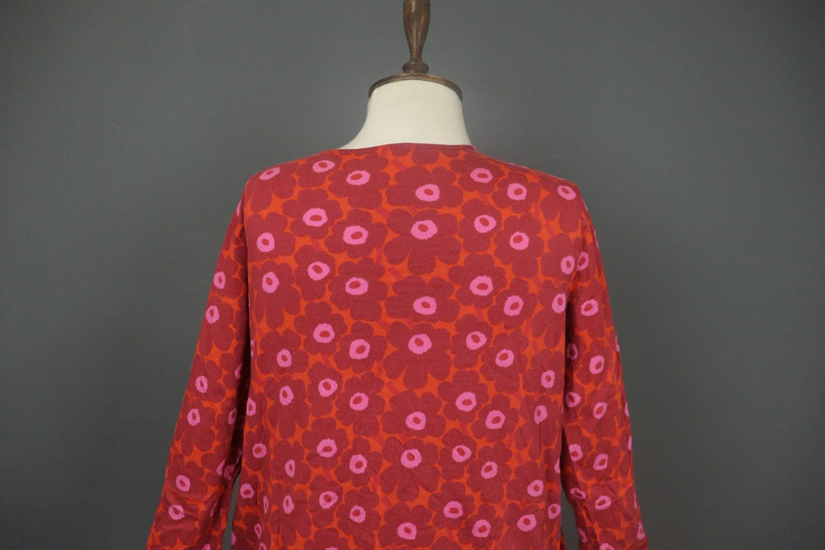 MARIMEKKO Aretta Unikko Multi Floral 3/4 Sleeve Round Neck Sheath Dress – Size M