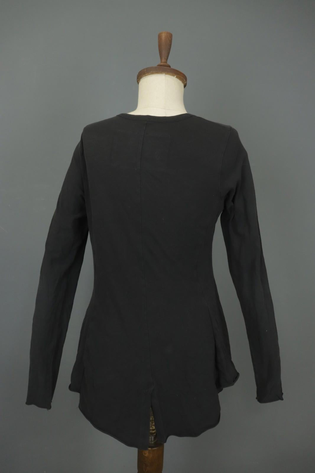 RUNDHOLZ Black Cotton Long Sleeve Round Neck Stretchable Blouse Top – Size L