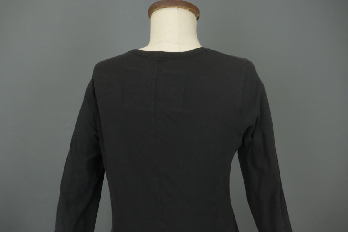 RUNDHOLZ Black Cotton Long Sleeve Round Neck Stretchable Blouse Top – Size L