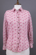 Emily Van Den Bergh Pink Deer Print Long Sleeve Blouse Shirt – Size 36 / S