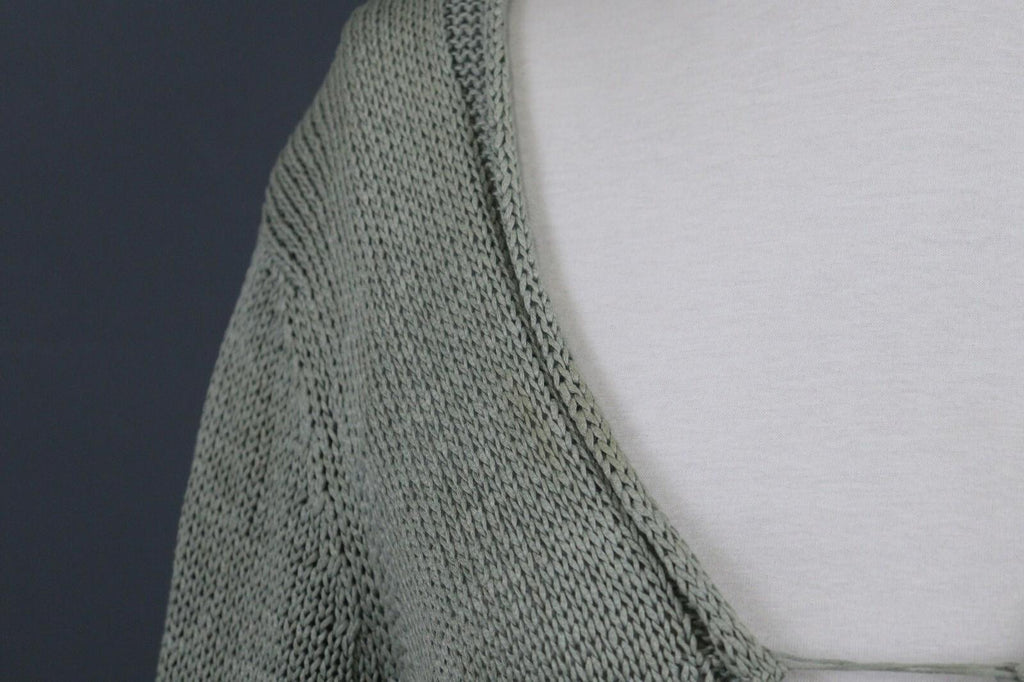 ANNETTE GORTZ Green Deep V-Neck Knit Pullover Sweater – Size XL