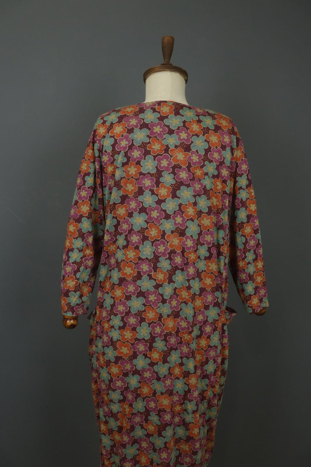 GUDRUN SJODEN Multi Modal Floral Crew Neck Long Sleeve Shift Dress – Size M