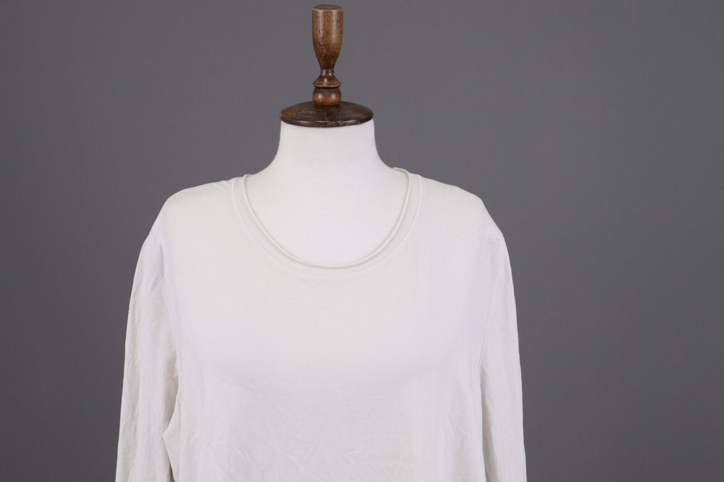 Oska White Long Sleeve Lightweight Summer Top Shirt – Size 5 / 2XL