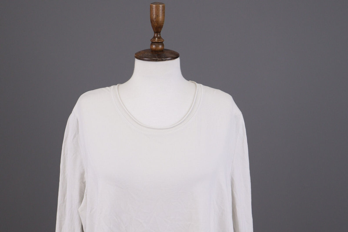 Oska White Long Sleeve Lightweight Summer Top Shirt – Size 5 / 2XL
