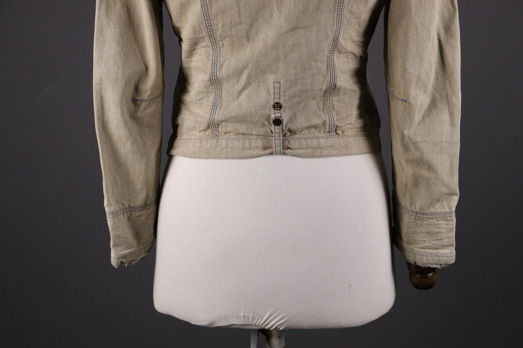 MARITHE FRANCOIS GIRBAUD Beige Denim Button Down Jacket – Size USA 27