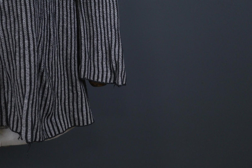 GUDRUN SJODEN Gray Black Striped Long Sleeve Blouse Top – Size S / M