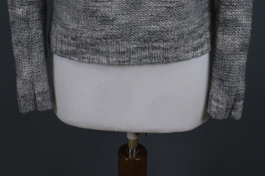 ANNETTE GORTZ Gray Long Sleeve Round Neck Lagenlook Cropped Sweater