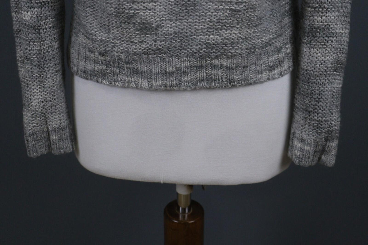 ANNETTE GORTZ Gray Long Sleeve Round Neck Lagenlook Cropped Sweater