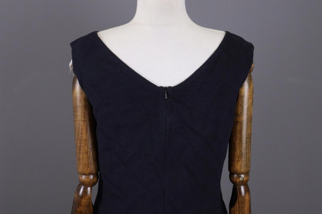 BURBERRY LONDON Blue Wool Angora Lined Sleeveless A-Line Midi Dress – Size 14