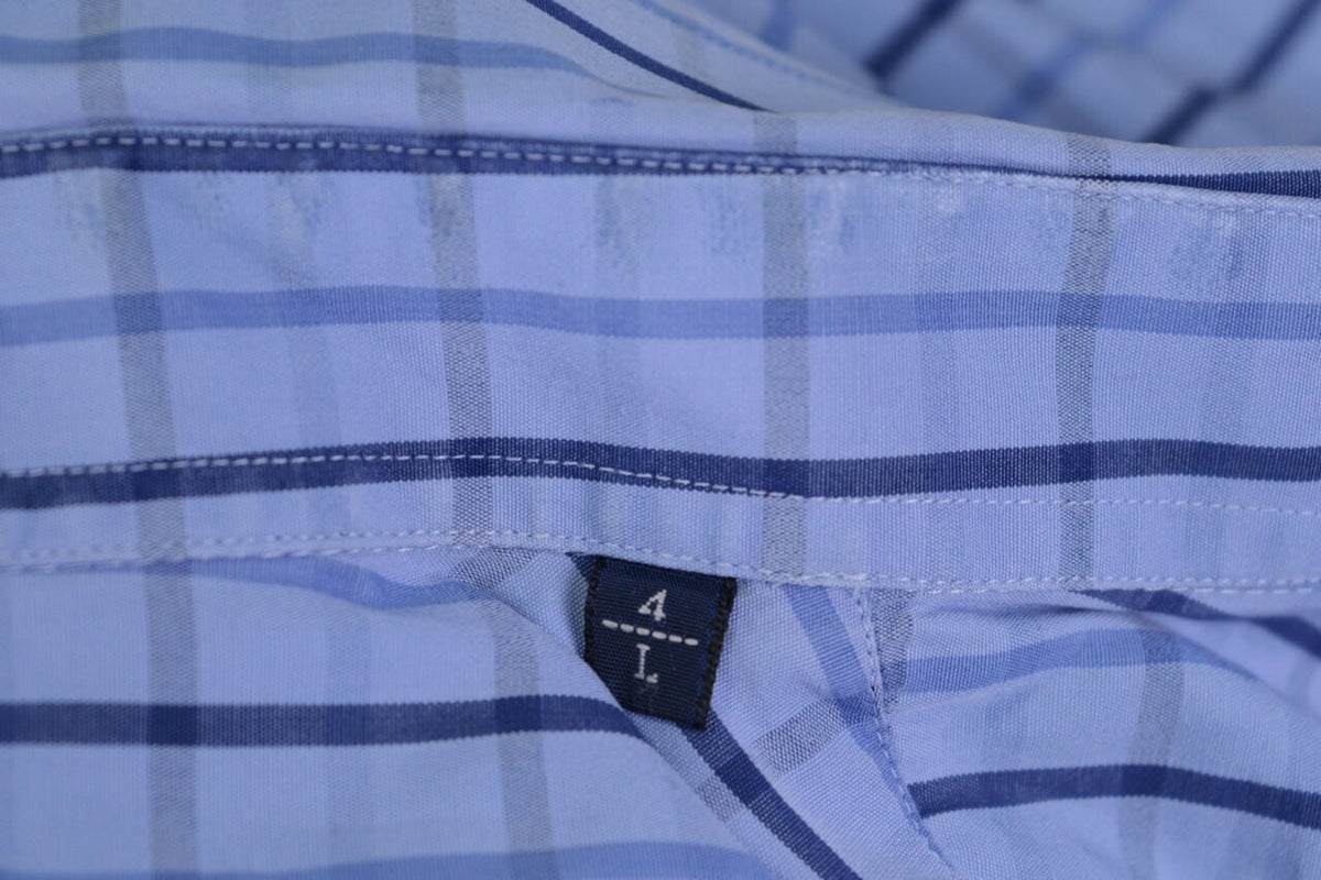 Burberry London Blue Check Long Sleeve Button Down Shirt – Size L