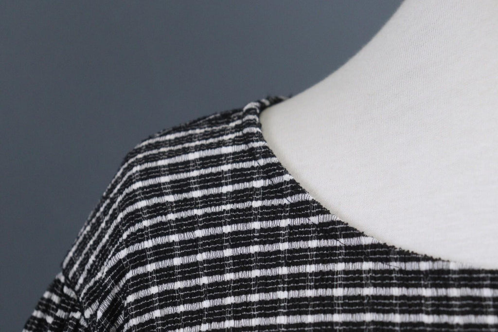 ZADIG & VOLTAIRE Black and White Casual Long Sleeve Round Neck Top Blouse