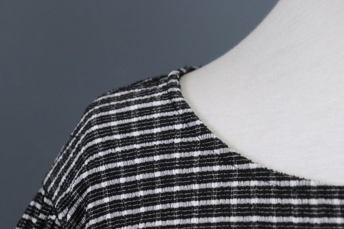 ZADIG & VOLTAIRE Black and White Casual Long Sleeve Round Neck Top Blouse