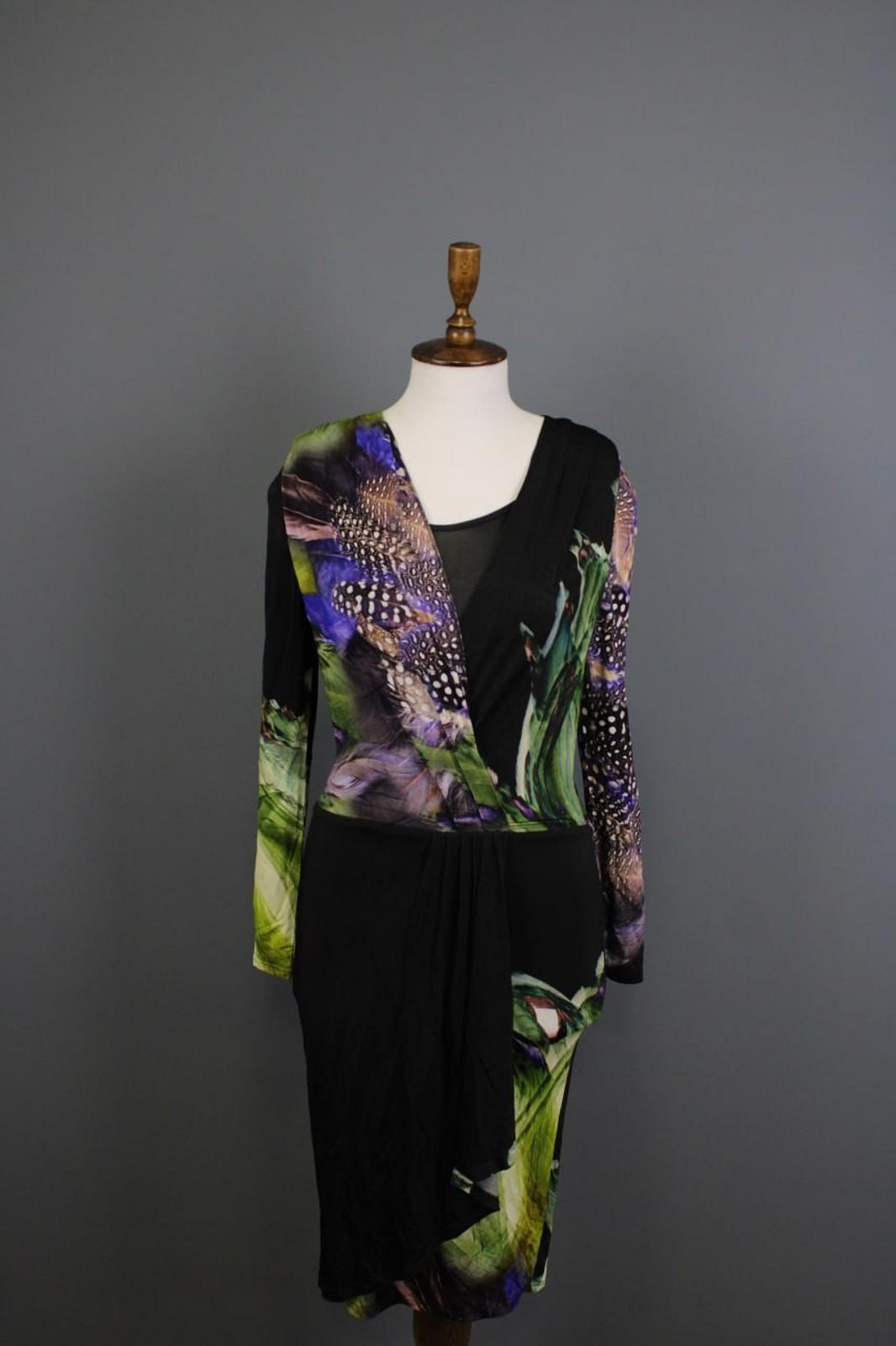 ETRO Multicolor Printed Lined Wrapped V-Neck Long Sleeve Bodycon Dress – Size 42