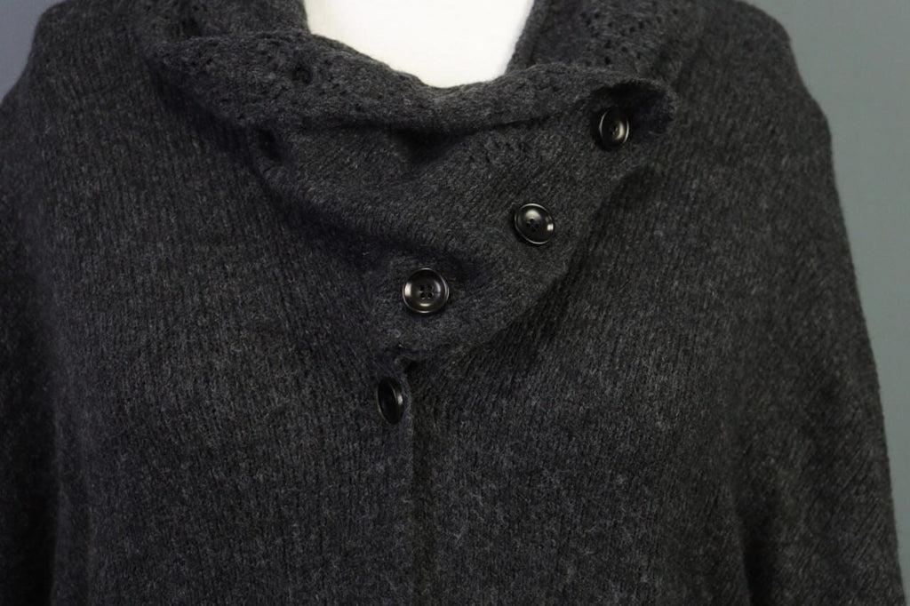 OSKA Gray Lagenlook Obersized Wool Mohair Angora Cardigan Sweater